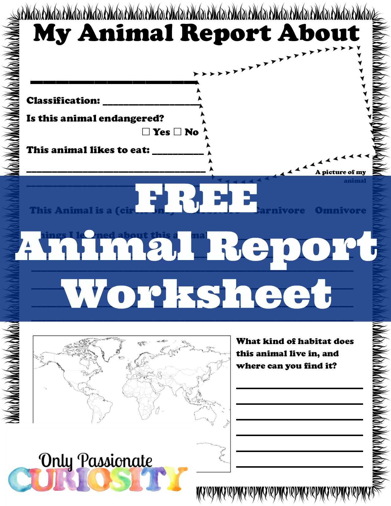 Animal Report Worksheet – Only Passionate Curiosity Regarding Animal Report Template