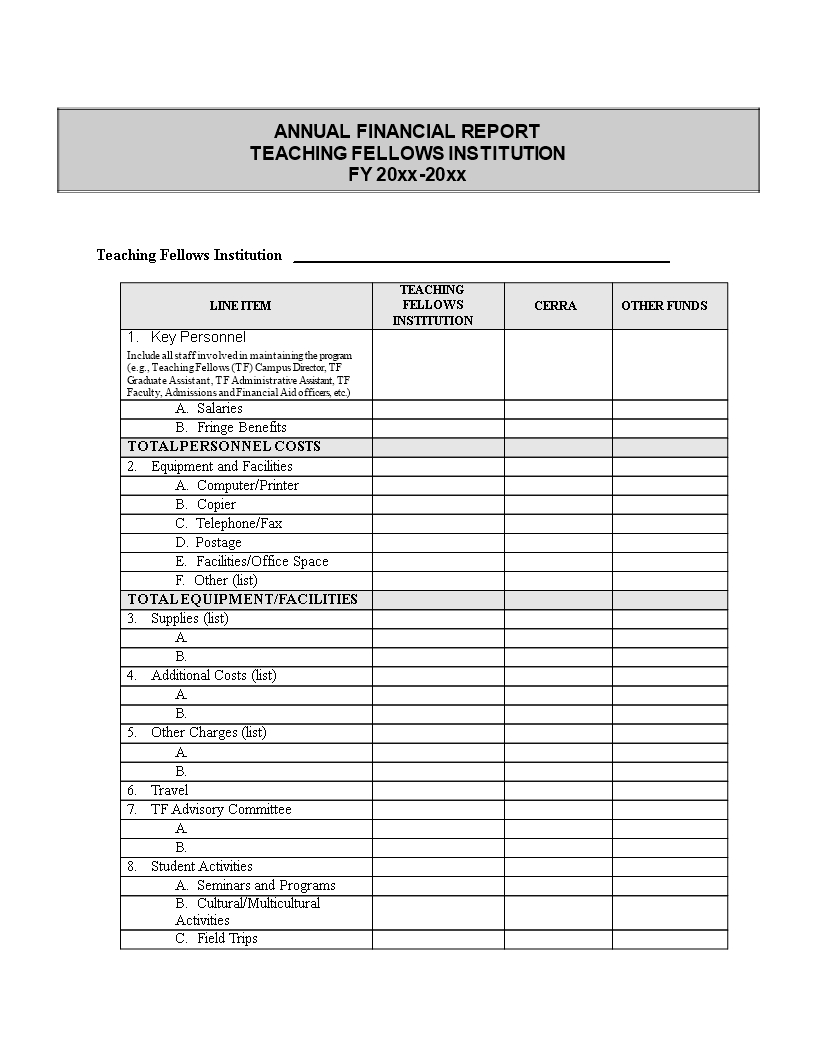 Annual Financial Report Template | Templates At With Annual Financial Report Template Word