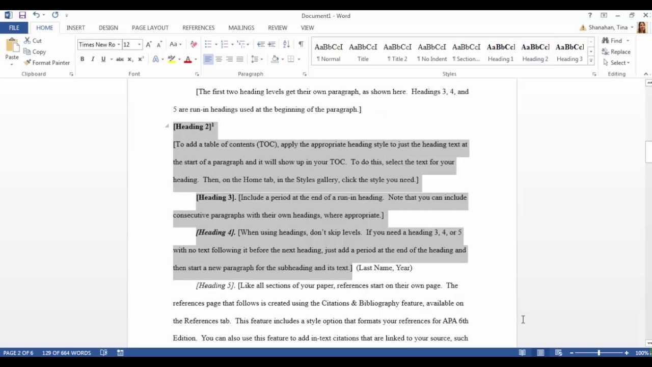 Apa Template In Microsoft Word 2016 Pertaining To Apa Template For Word 2010