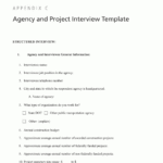 Appendix C – Agency And Project Interview Template Within Research Project Report Template