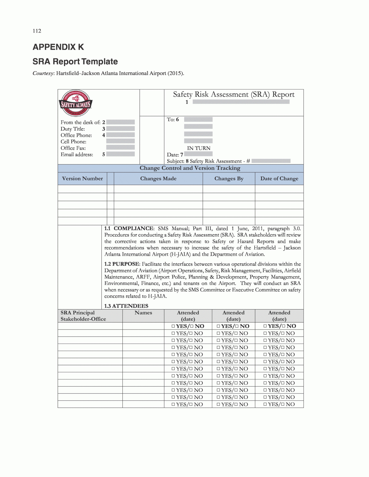 Appendix K – Sra Report Template | Airport Safety Risk Intended For Risk Mitigation Report Template