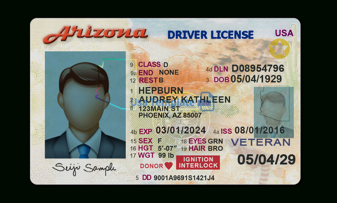 Arizona Driver License Template Regarding Blank Drivers License Template
