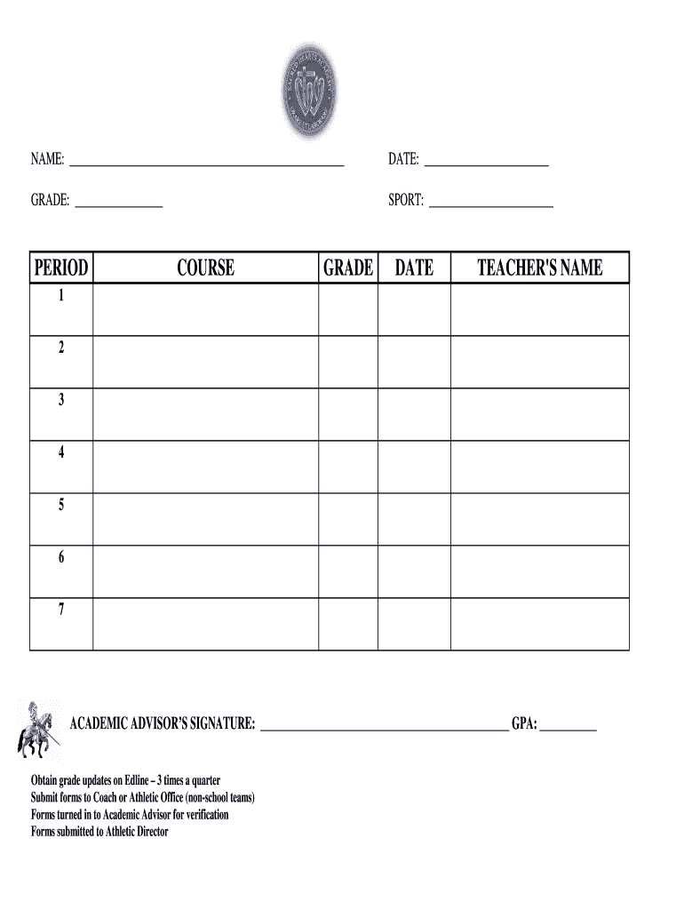 Athletic Progress Report Template – Fill Online, Printable Inside Student Grade Report Template