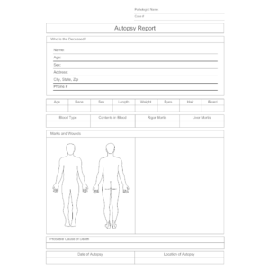 Autopsy Report Template - Calep.midnightpig.co for Blank Autopsy Report Template