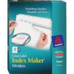 Avery® Index Maker Print & Apply Clear Label Dividers With Pertaining To 8 Tab Divider Template Word