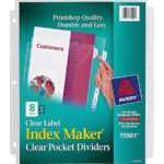 Avery® Index Maker Print & Apply Clear Label Sheet Protector Intended For 8 Tab Divider Template Word