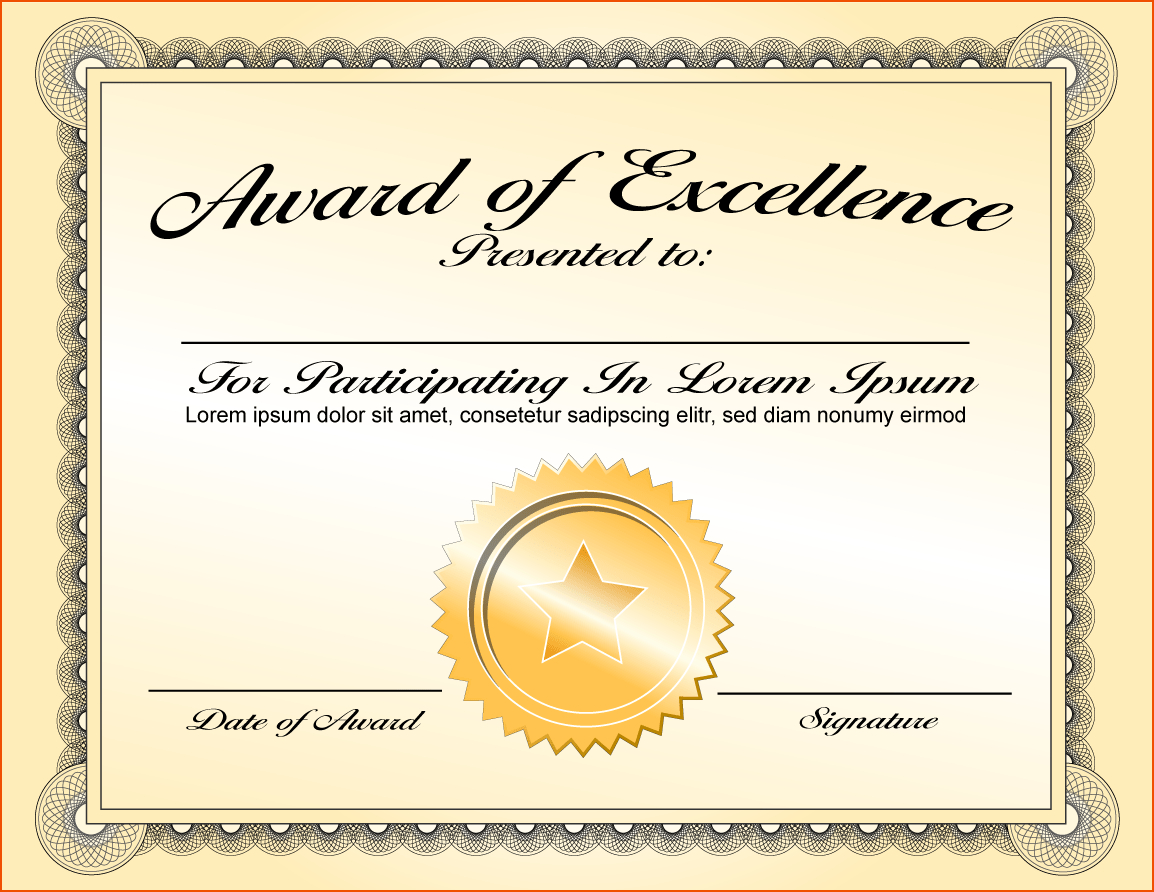 Award Certificate Template Microsoft Word | Cover Letter And Pertaining To Blank Award Certificate Templates Word
