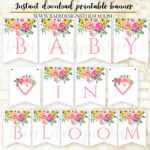 Baby In Bloom Printable Baby Shower Banner, Instant Download For Baby Shower Banner Template