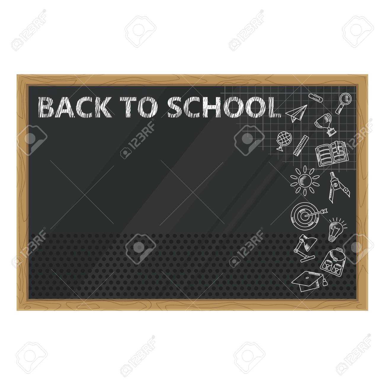 Back To School. Whiteboard In Classroom Poster And Banner Template.. Regarding Classroom Banner Template