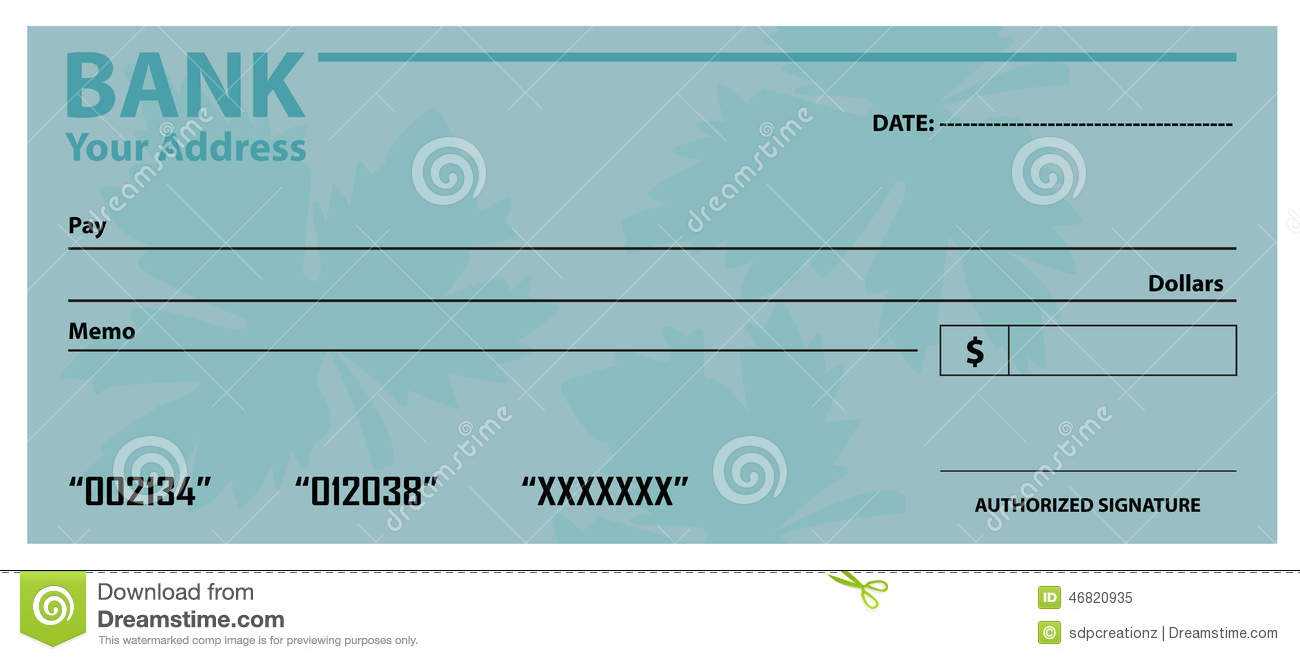 Bank Check / Cheque Template Stock Vector - Illustration Of In Large Blank Cheque Template