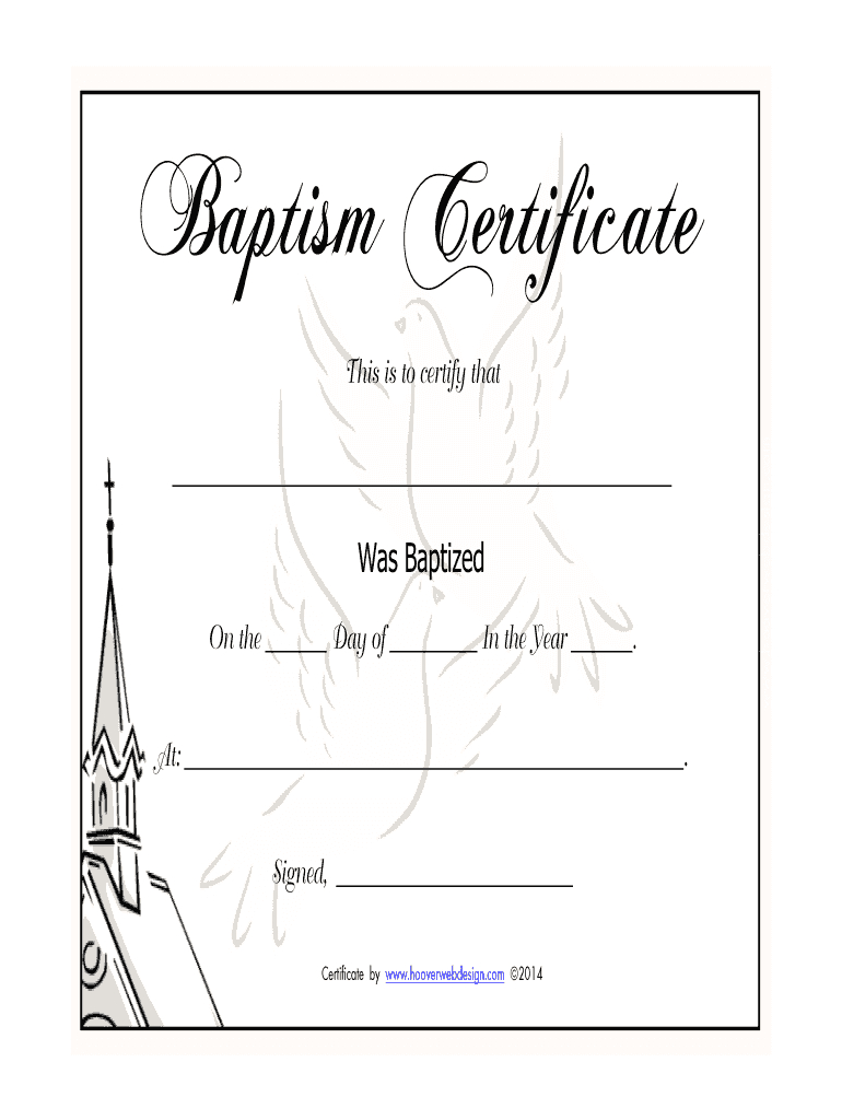 Baptism Certificates Templates – Fill Online, Printable For Baptism Certificate Template Word