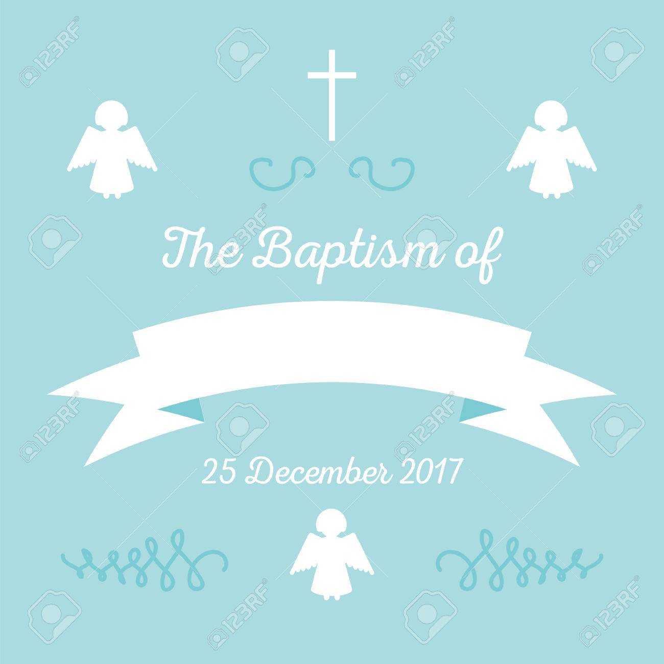 Baptism Invitation Card Template. Stock Vector Illustration For.. With Regard To Christening Banner Template Free