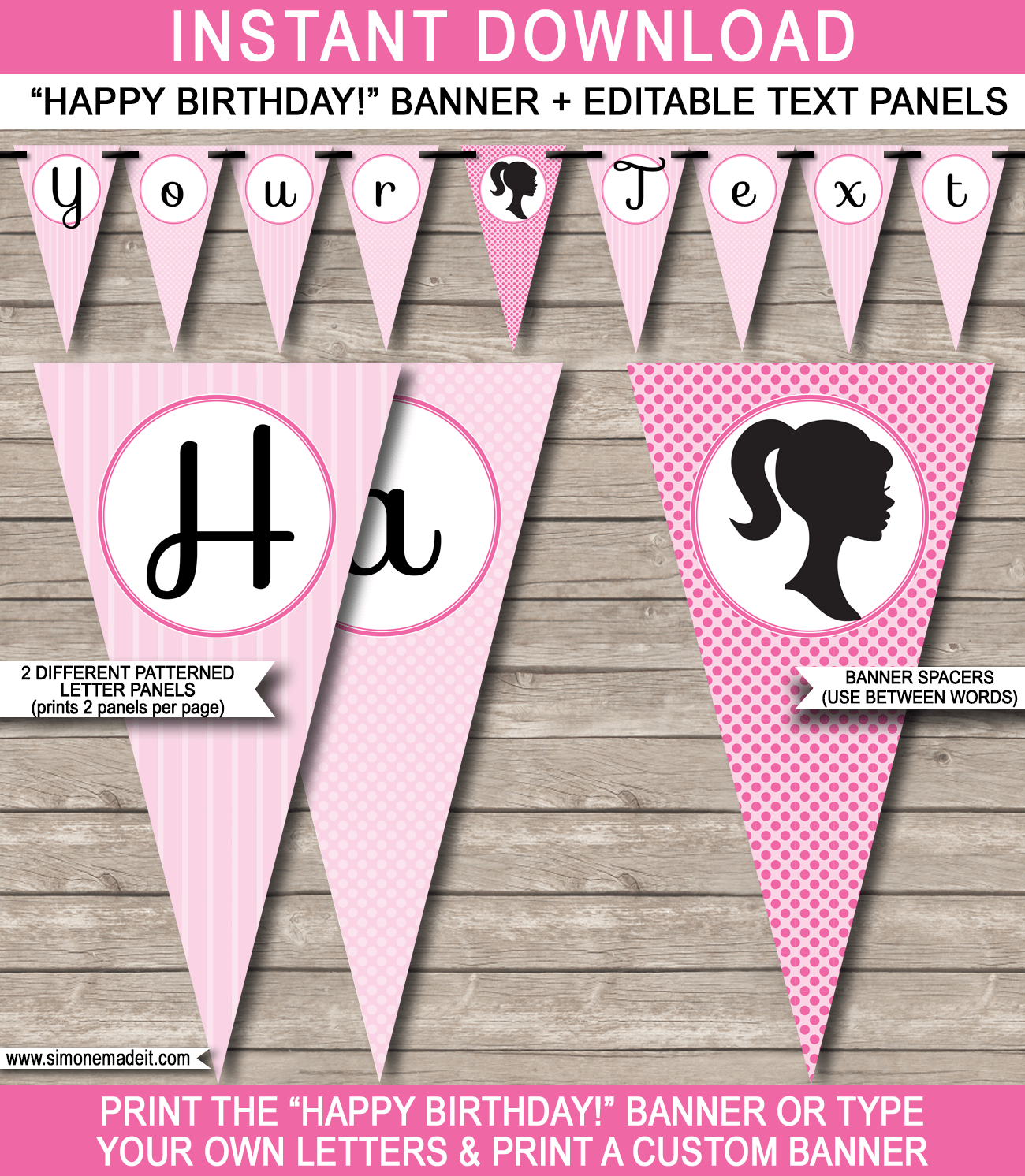 Barbie Party Banner Template For Diy Party Banner Template