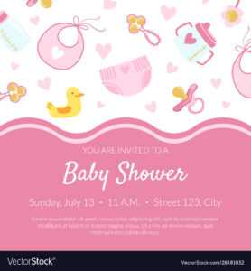 Bashower Invitation Banner Template Pink Card inside Baby Shower Banner Template