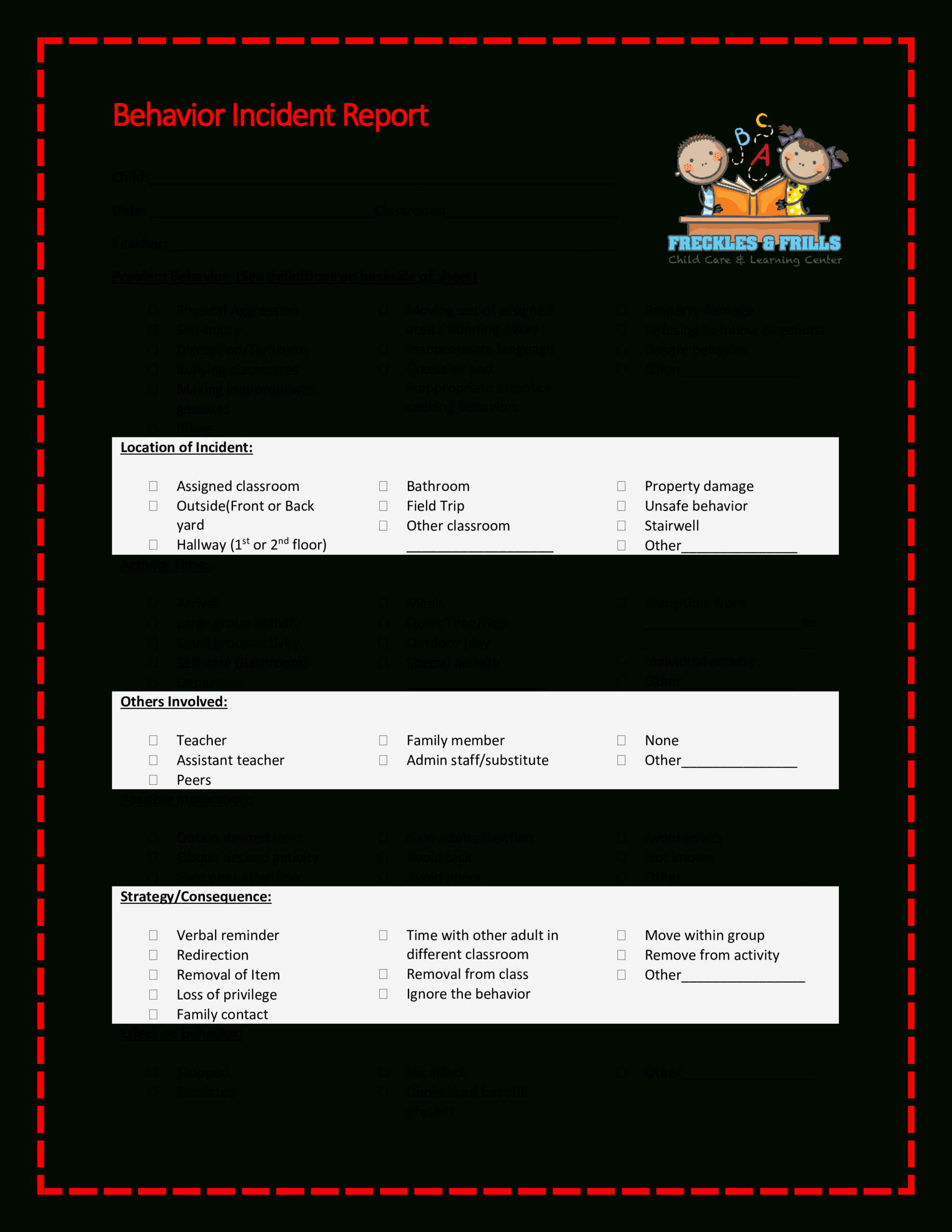 Behavior Incident Report Template – Falep.midnightpig.co Inside Behaviour Report Template