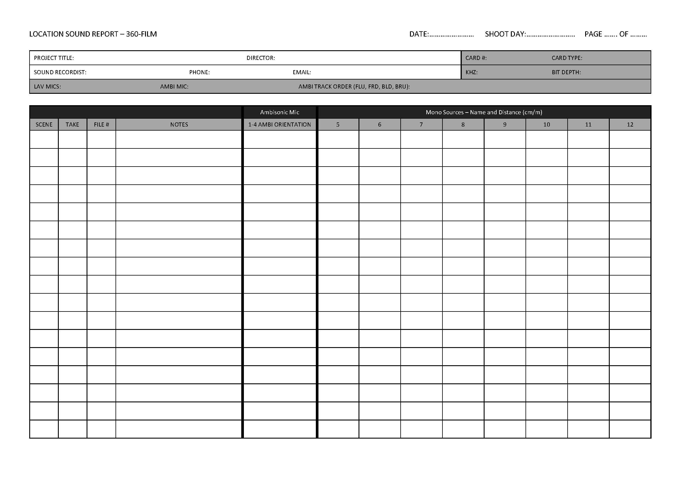 Beyond Reality Intended For Sound Report Template