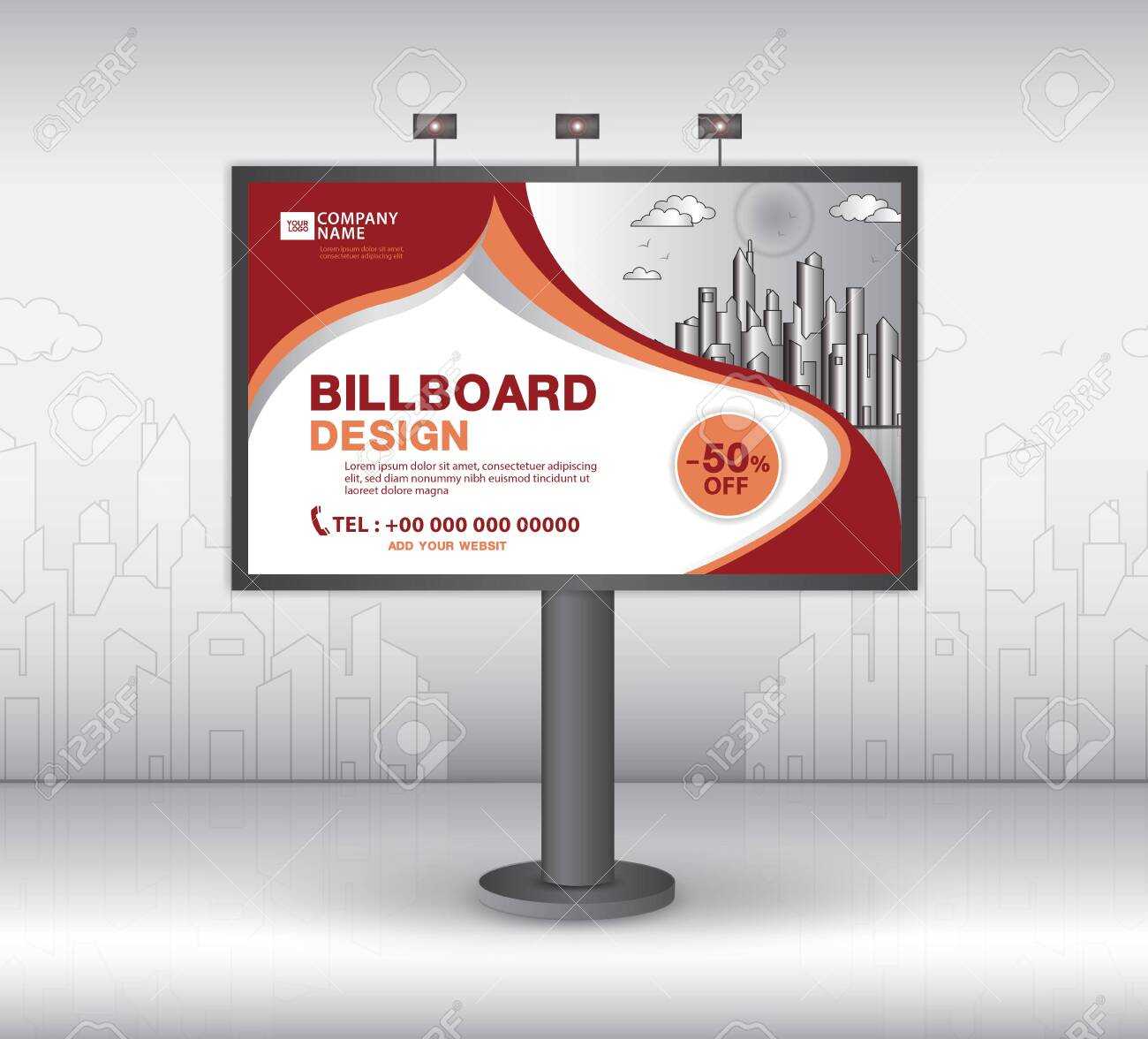 Billboard Banner Template Vector Design, Advertisement, Realistic.. Inside Outdoor Banner Template