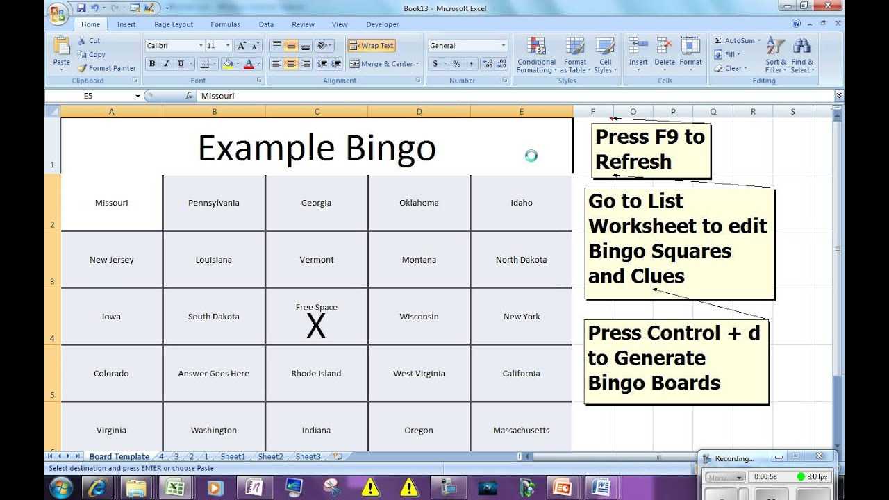 Bingo Card Generator – Microsoft Excel Free Download Intended For Blank Bingo Card Template Microsoft Word