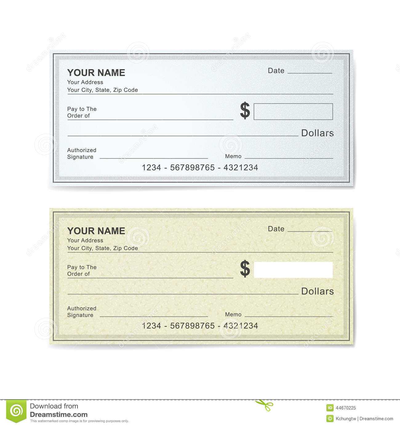 Blank Bank Check Template Stock Vector. Illustration Of Pertaining To Blank Business Check Template