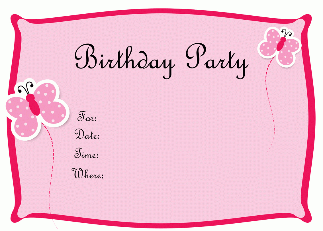 Blank Birthday Invitations Template Free With Regard To Blank Templates For Invitations