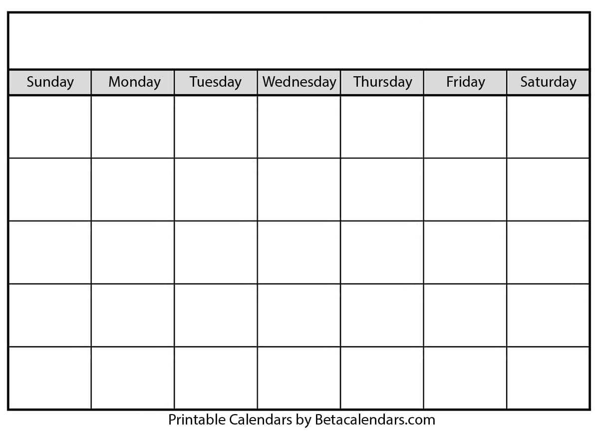Blank Calendar – Beta Calendars With Regard To Blank Calander Template