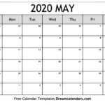 Blank Calendar Template May 2020 – Calep.midnightpig.co Inside Full Page Blank Calendar Template