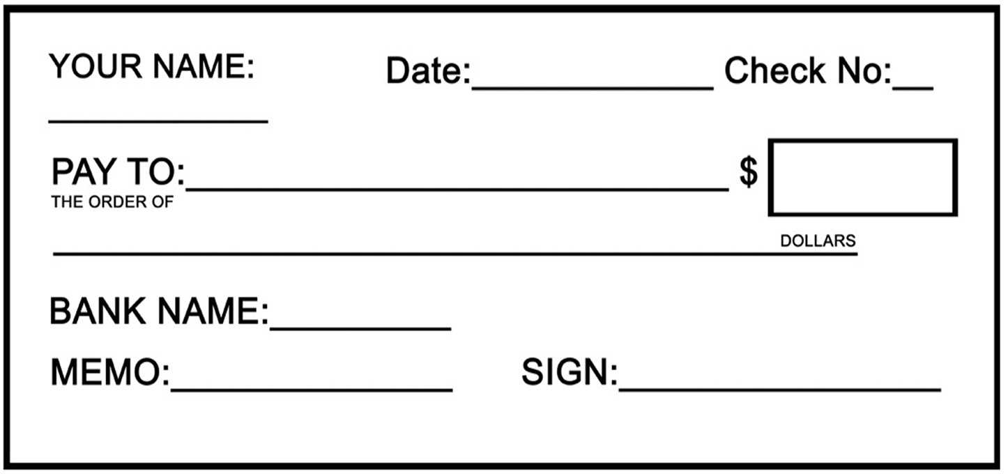 Blank Check Clipart Inside Fun Blank Cheque Template