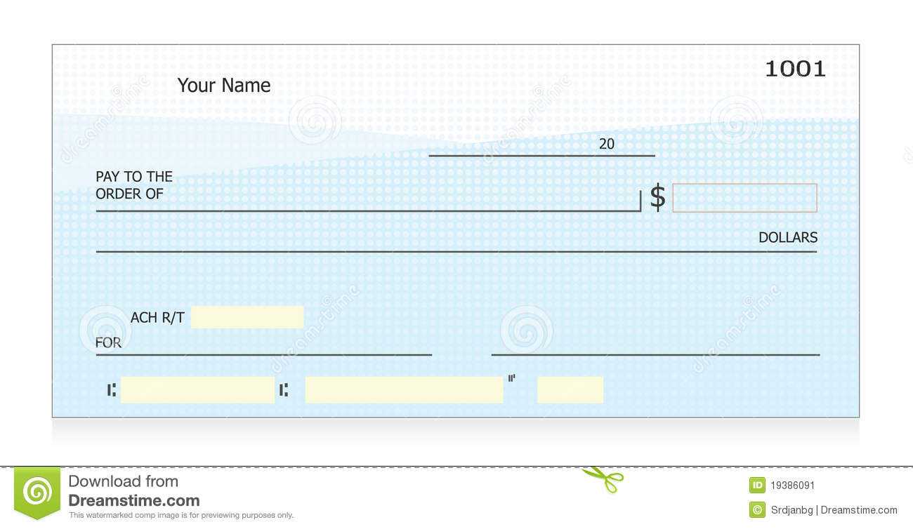 Blank Check Stock Vector. Illustration Of Blank, Transaction With Regard To Large Blank Cheque Template