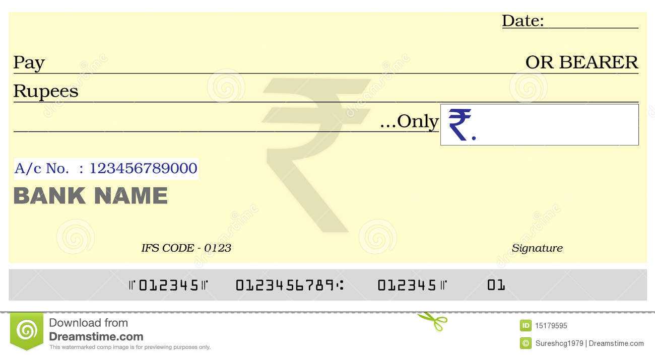 Blank Cheque Stock Illustration. Illustration Of Credit Within Blank Cheque Template Download Free
