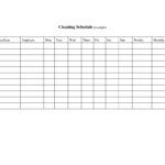 Blank Daily Cleaning Schedule And Record Sheet Office Regarding Blank Cleaning Schedule Template