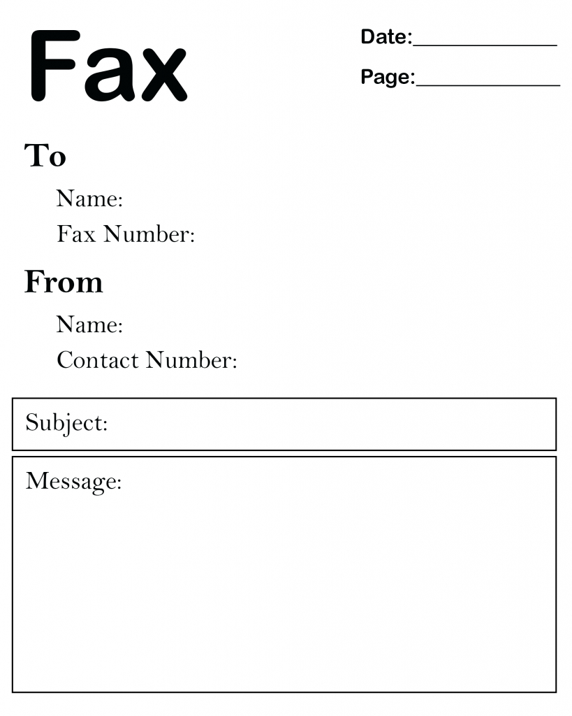 Blank Fax Template – Calep.midnightpig.co Regarding Fax Template Word 2010