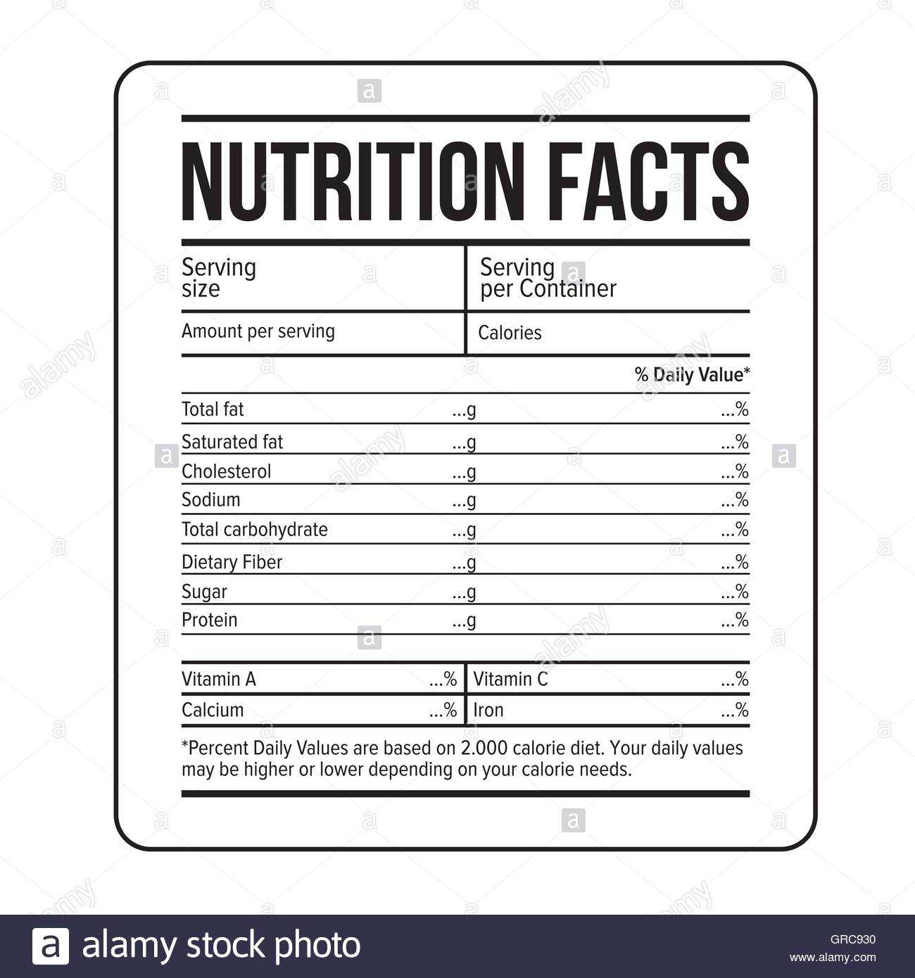 Blank Food Label Template - Best Sample Template In Nutrition Label Template Word