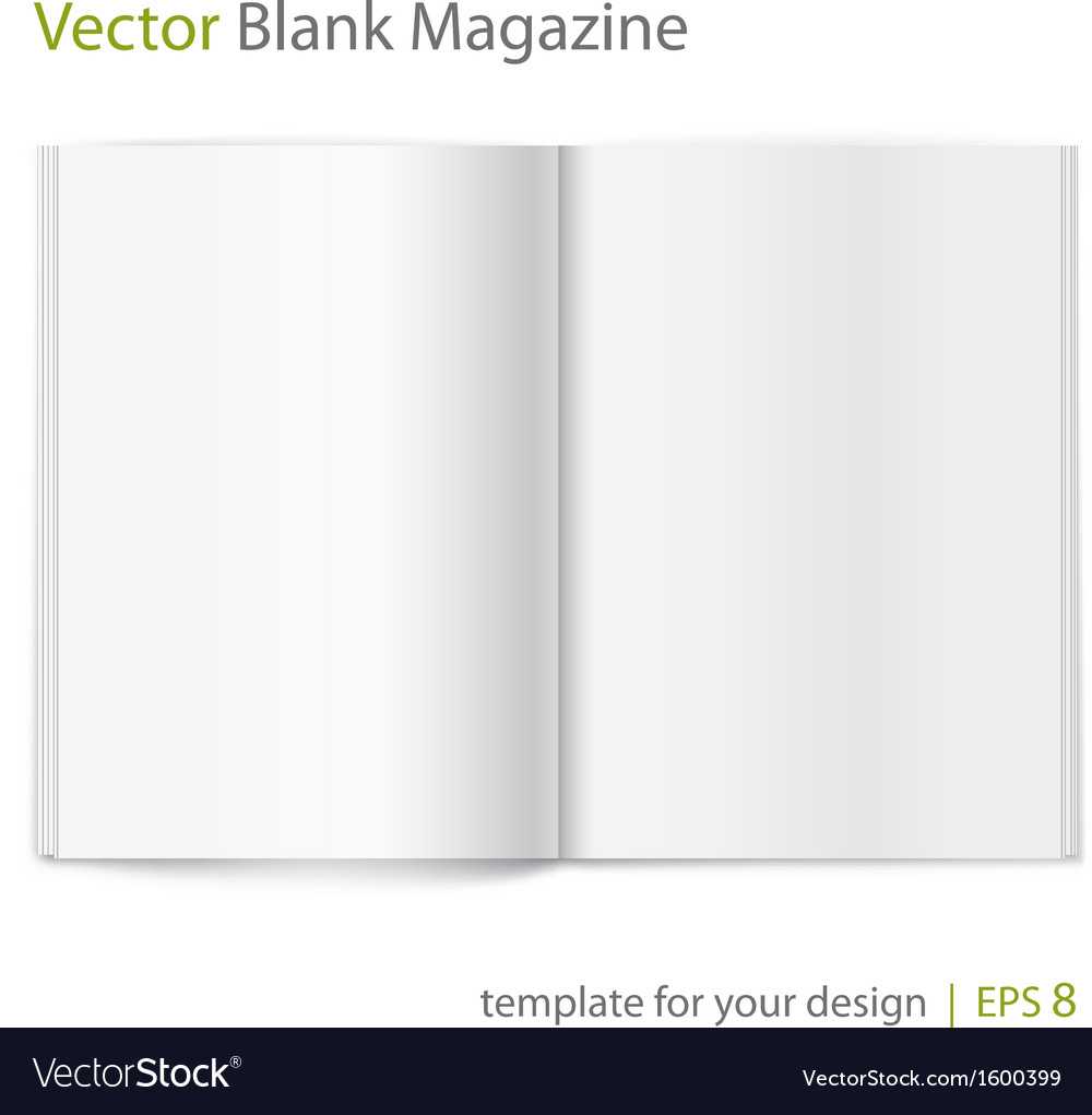 Blank Magazine On White Background Template With Blank Magazine Spread Template