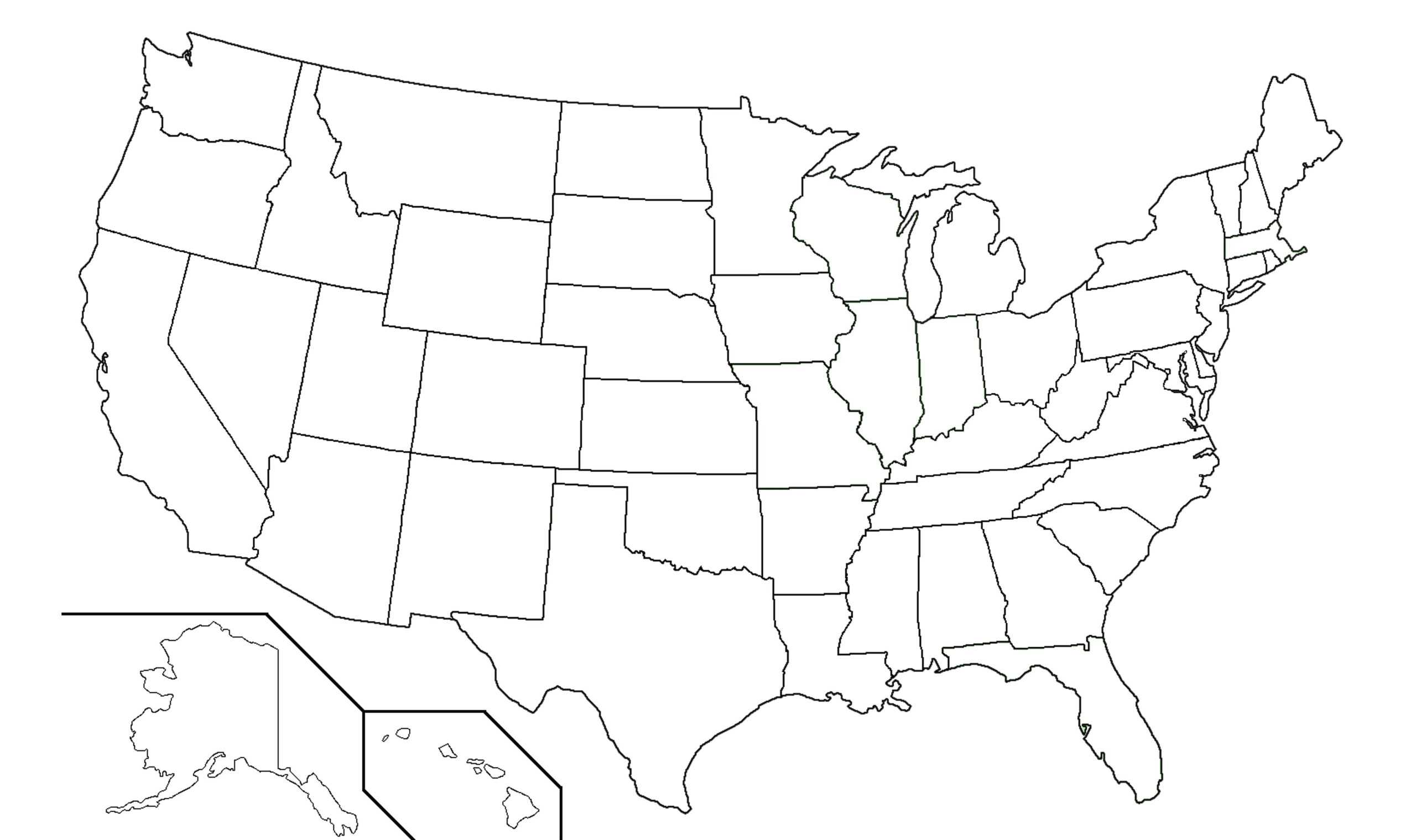 Blank Map Of The United States Pertaining To Blank Template Of The United States