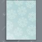 Blank Paper Page With Christmas Snowflake Pattern Vector Template. Inside Blank Snowflake Template