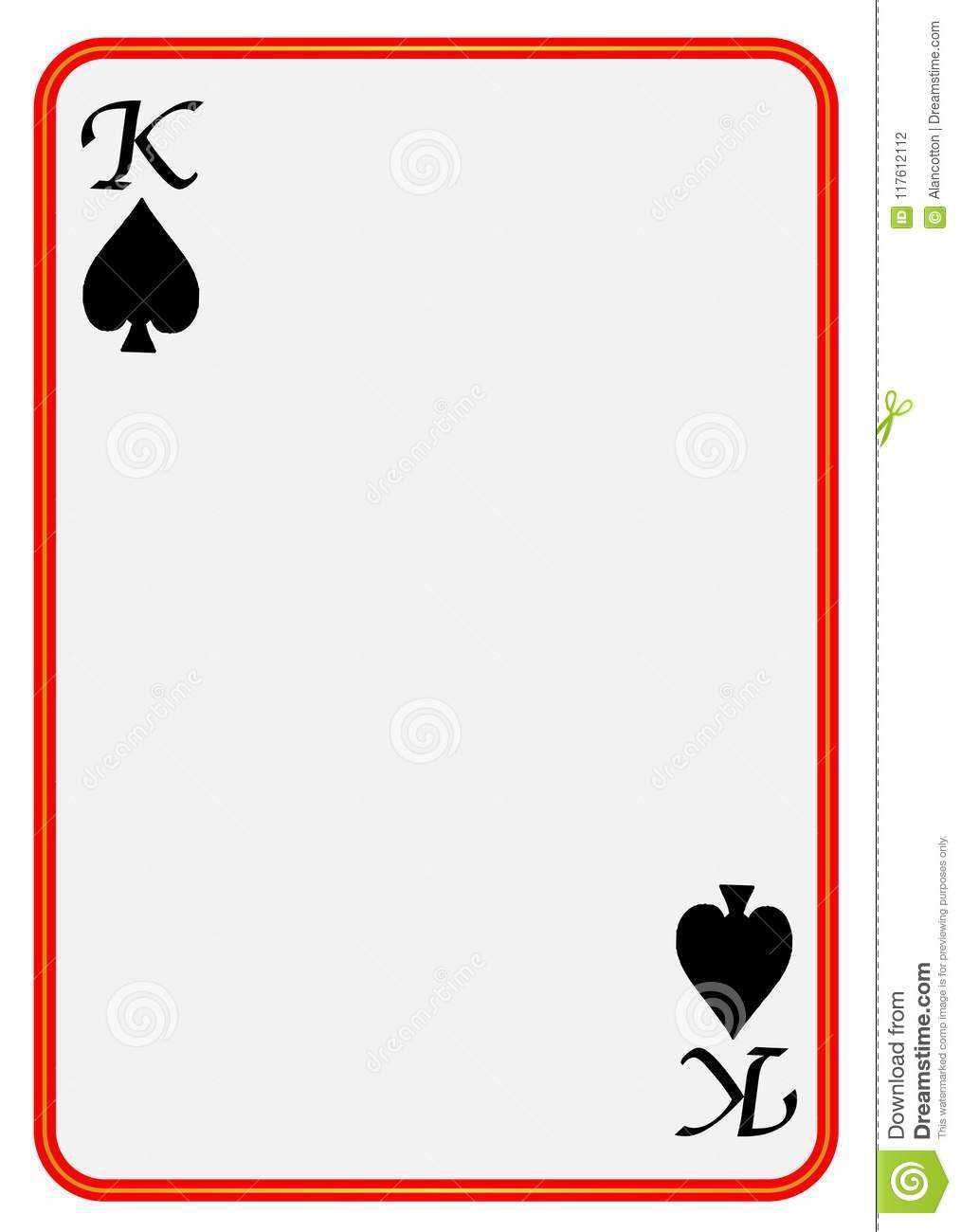 Blank Playing Card King Spades Stock Vector – Illustration With Regard To Blank Playing Card Template
