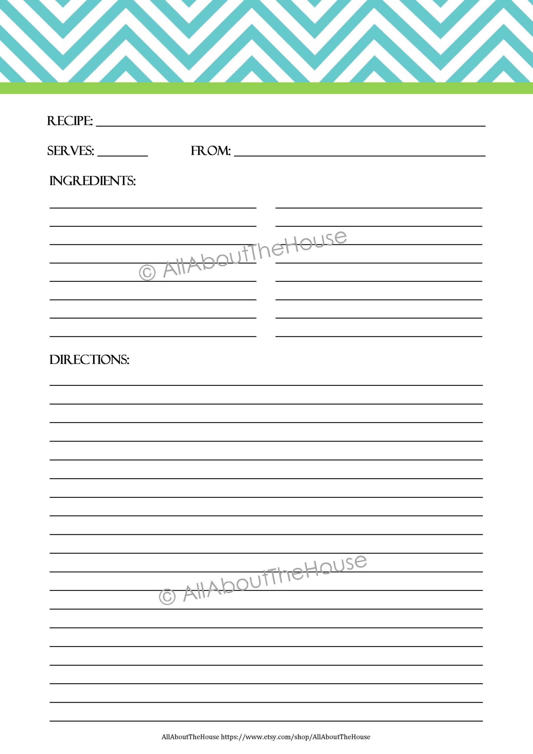 Blank Recipe Template - Dalep.midnightpig.co Pertaining To Full Page Recipe Template For Word