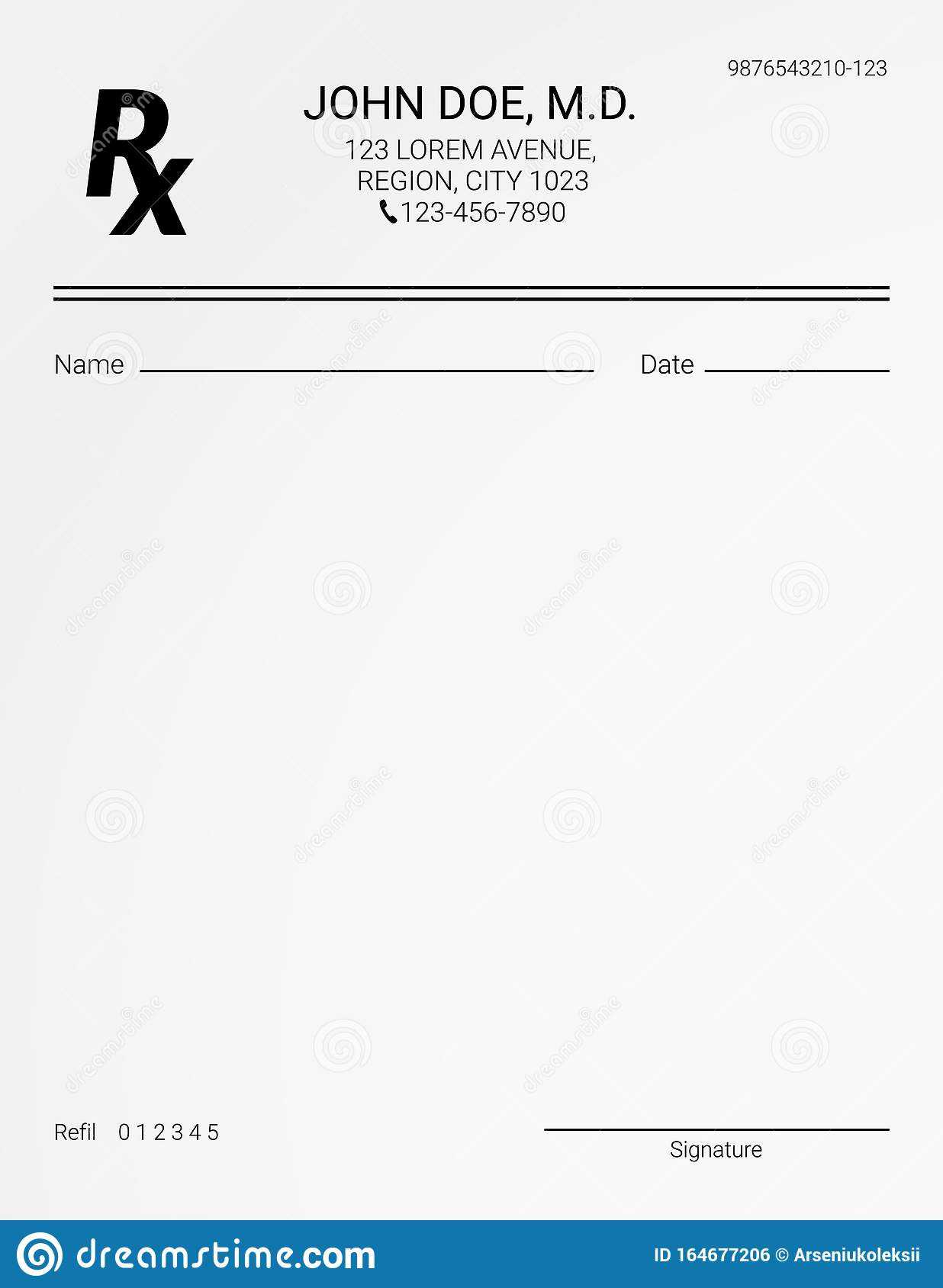 Blank Rx Prescription Form. Stock Vector – Illustration Of Regarding Blank Prescription Form Template