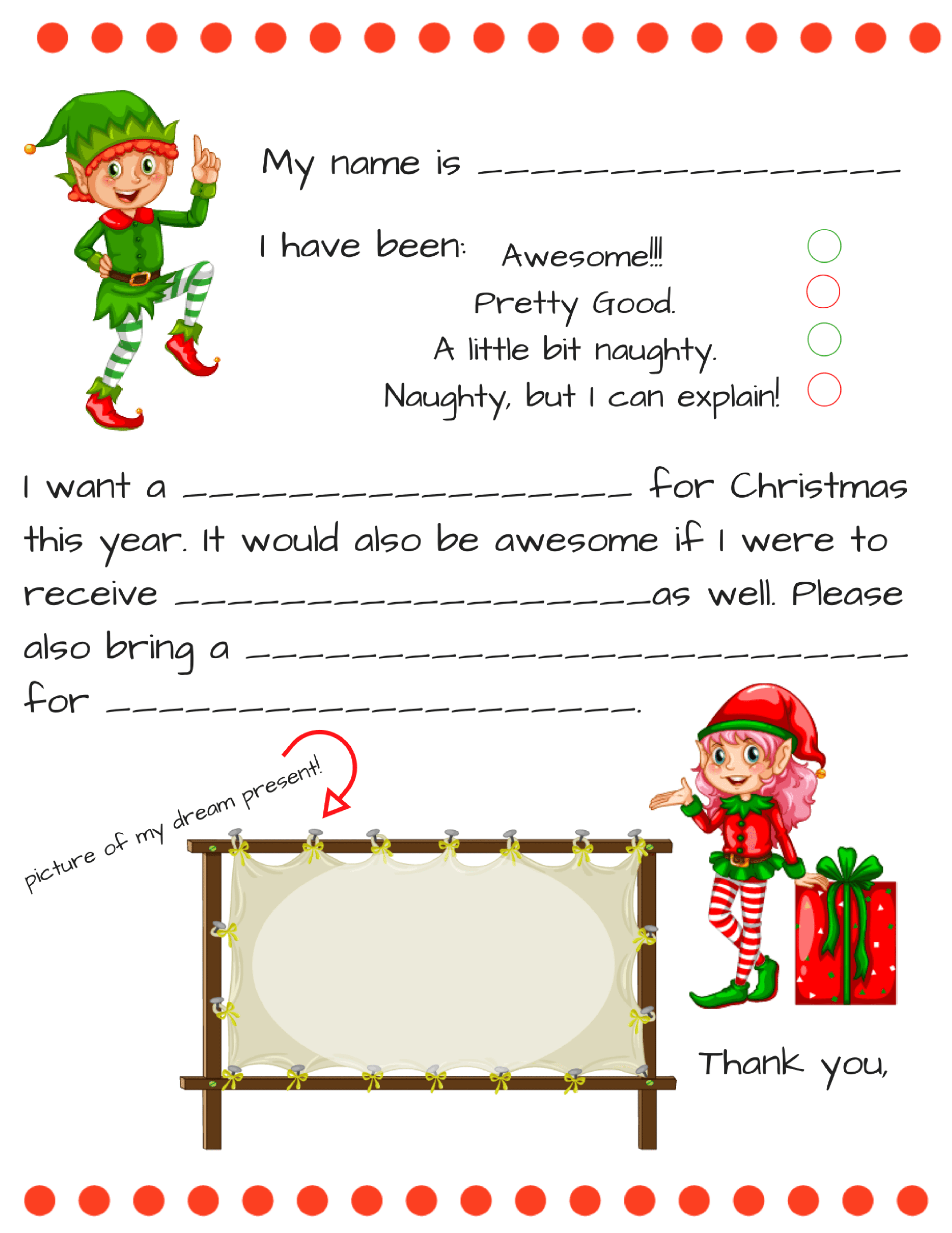 Blank Santa Letter Template Free - Calep.midnightpig.co Throughout Blank Letter From Santa Template