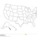 Blank Similar Usa Map On White Background. United States Of For Blank Template Of The United States