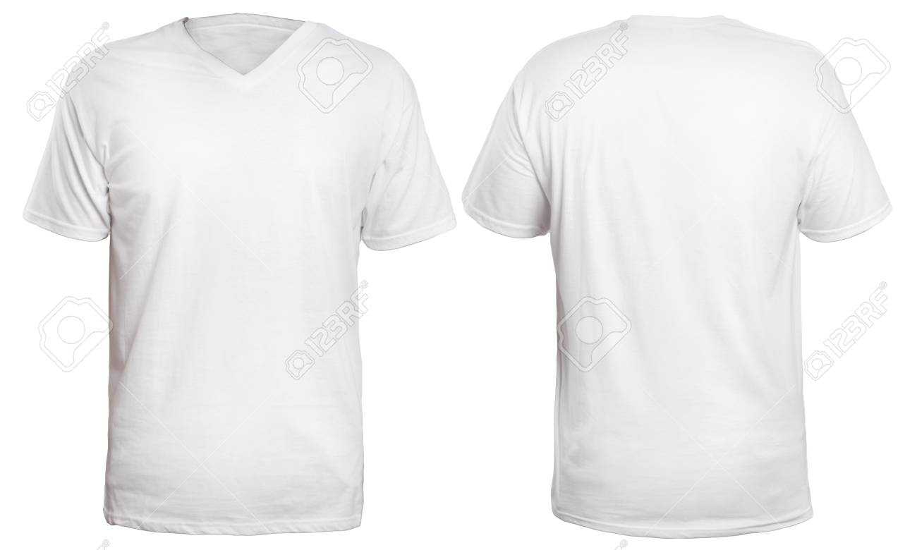 Blank V Neck Shirt Mock Up Template, Front And Back View, Isolated.. Within Blank V Neck T Shirt Template