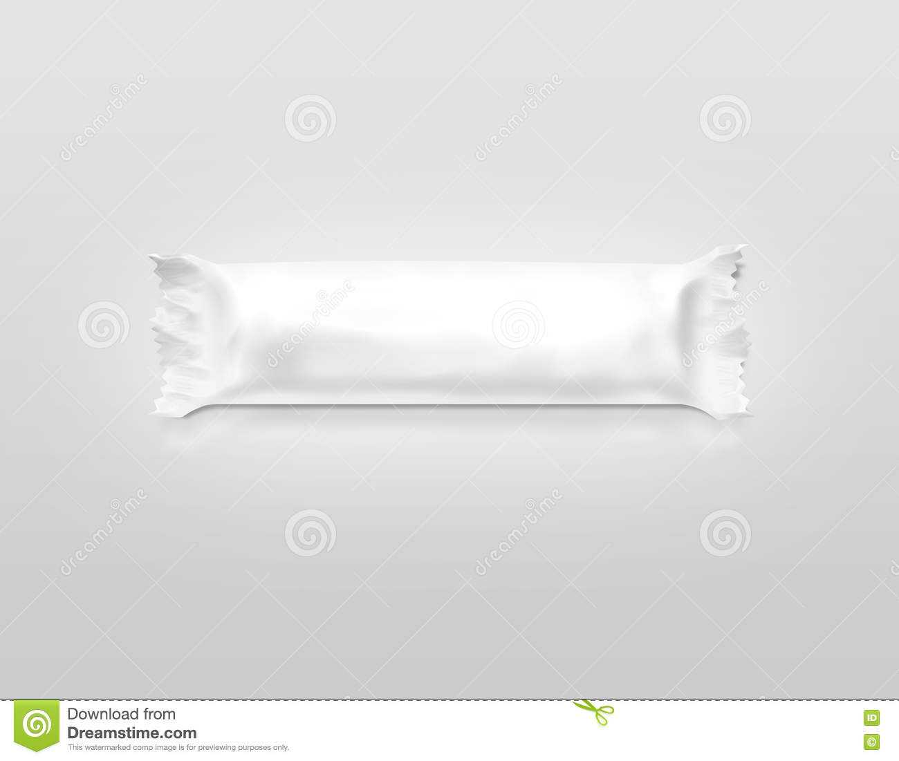 Blank White Candy Bar Plastic Wrap Mockup . Stock Photo Intended For Free Blank Candy Bar Wrapper Template
