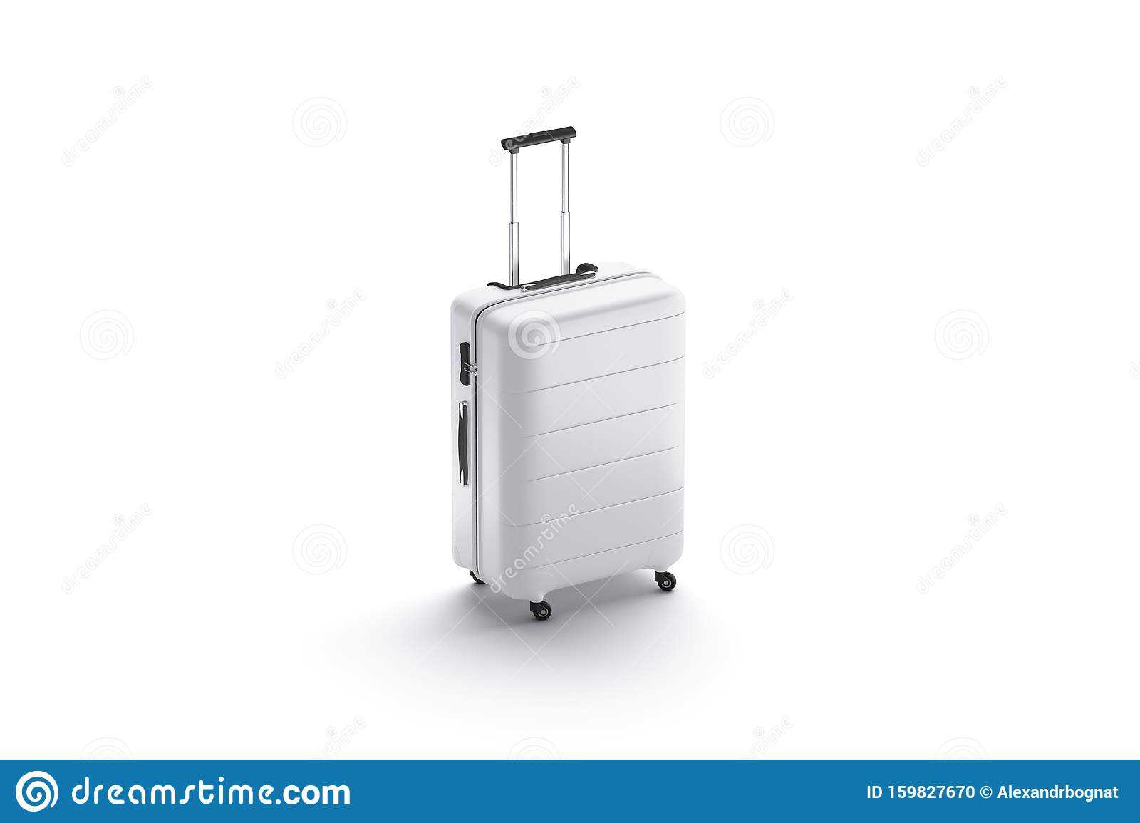 Blank White Suitcase With Handle Mockup Stand Isolated Stock Intended For Blank Suitcase Template