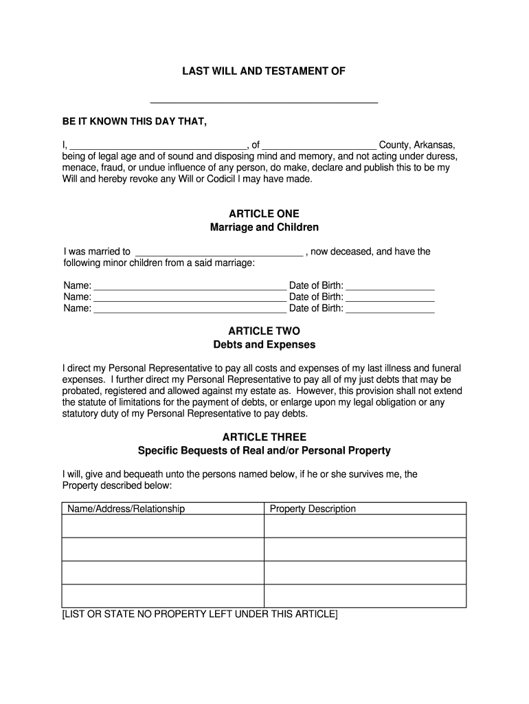Blank Will Form – Fill Online, Printable, Fillable, Blank With Blank Legal Document Template