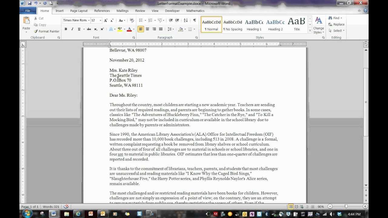 Block Format Letter Regarding Modified Block Letter Template Word