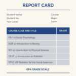 Blue College Report Card – Templatescanva Regarding College Report Card Template