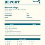 Blue Cream Modern College Report Card – Templatescanva Intended For College Report Card Template