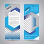 Blue Roll Up Banner Stand Design Template – Download Free In Banner Stand Design Templates