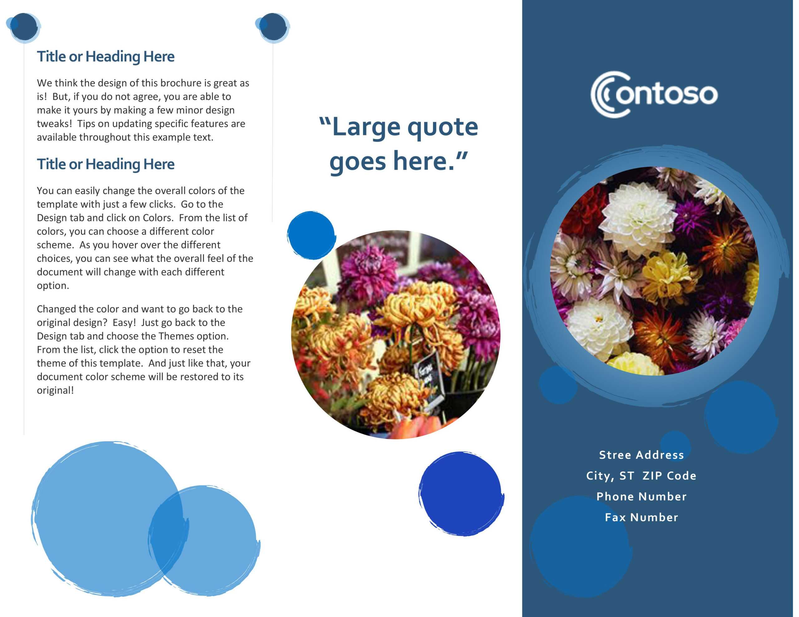 Blue Spheres Brochure Inside Microsoft Word Pamphlet Template