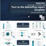 Blue Turn To The Debriefing Report Ppt Template Powerpoint Within Debriefing Report Template